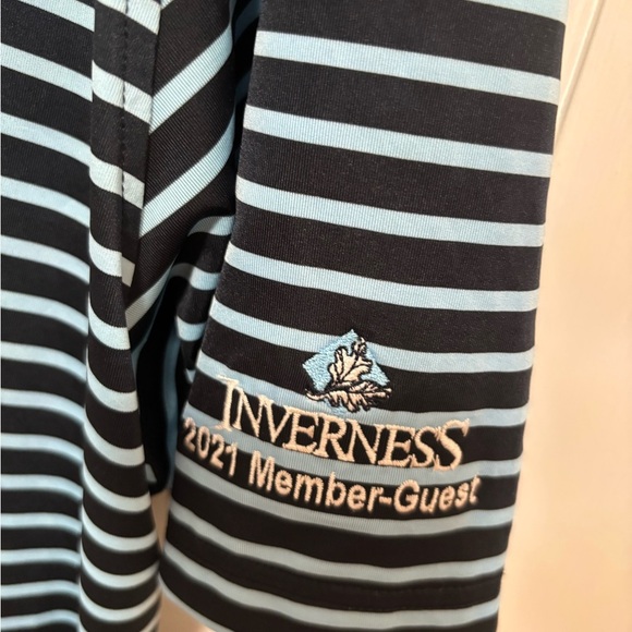 FootJoy Men’s XL Striped Golf Polo Shirt – Inverness 2021 Member Guest–Navy/Blue - Picture 6 of 7